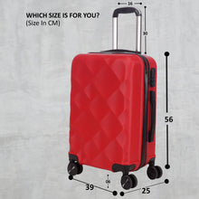 Load image into Gallery viewer, Unisex Red Textured Hard-Sided small Trolley Suitcase