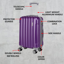 Load image into Gallery viewer, Teakwood Unisex Purple Trolley Bag - Large