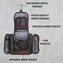 Load image into Gallery viewer, Teakwood Leathers Unisex Brown Solid Toiletry Kit