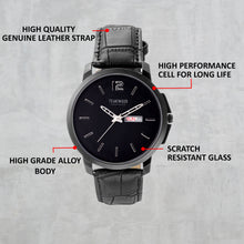 Load image into Gallery viewer, Teakwood leather Black Men Analog Watch