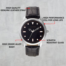 Load image into Gallery viewer, Teakwood leather Silver Men Analog Watch