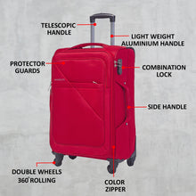 Load image into Gallery viewer, Teakwood Red Soft Sided Trolley Bag (Large)