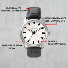 Load image into Gallery viewer, Teakwood leather Silver Men Analog Watch