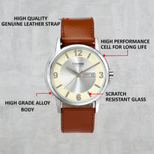 Load image into Gallery viewer, Teakwood Leather Tan Men's Analog Watch