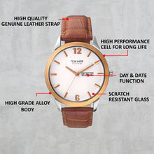 Load image into Gallery viewer, Teakwood leather Silver Men Analog Watch