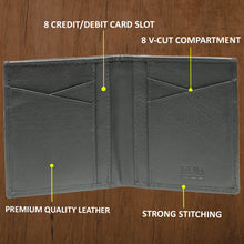 Load image into Gallery viewer, Teakwood Men Genuine Leather Bi Fold Wallet (Grey)