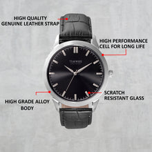 Load image into Gallery viewer, Teakwood leather Silver Men Analog Watch