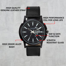Load image into Gallery viewer, Teakwood Leather Black Men's Analog Watch