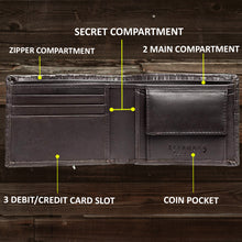 Load image into Gallery viewer, Teakwood Genuine Leather Wallets - Brown
