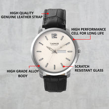 Load image into Gallery viewer, Teakwood leather Silver Men Analog Watch
