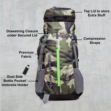 Load image into Gallery viewer, Teakwood Unisex Camouflage Print Travel Backpack with Multiple Pockets||Travel Backpack for Outdoor Sport Camp Hiking Trekking Bag Camping Rucksack