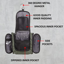 Load image into Gallery viewer, Teakwood Leathers Unisex Olive Green Solid Toiletry Kit