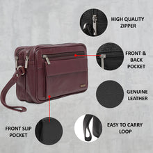 Load image into Gallery viewer, Genuine Leather Toiletry Bag (Garnet)
