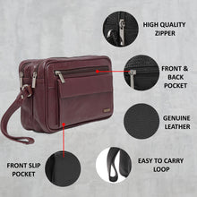 Load image into Gallery viewer, Genuine Leather Toiletry Bag (Garnet)