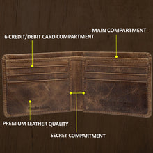 Load image into Gallery viewer, Teakwood Men Genuine Leather Crunch Brown Colour Bi Fold Wallets - Clearance sale