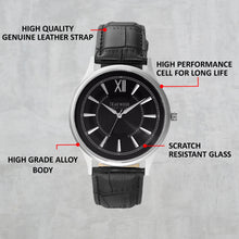 Load image into Gallery viewer, Teakwood leather Silver Men Analog Watch