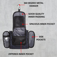 Load image into Gallery viewer, Teakwood Leathers Unisex Blue Solid Toiletry Kit