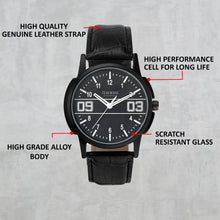 Load image into Gallery viewer, Teakwood Leather Black Men's Analog Watch