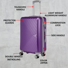 Load image into Gallery viewer, Teakwood Unisex Purple Trolley Bag - Large