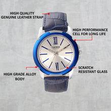 Load image into Gallery viewer, Teakwood leather Blue Men Analog Watch