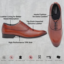 Load image into Gallery viewer, Teakwood Genuine Leather Tan Oxford Shoes