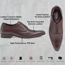 Load image into Gallery viewer, Teakwood Genuine Leather Brown Oxford Shoes