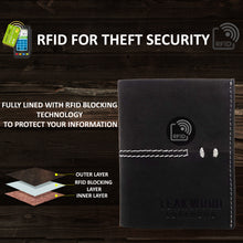 Load image into Gallery viewer, Teakwood Genuine Leather Black Colour Tri-Fold Wallet