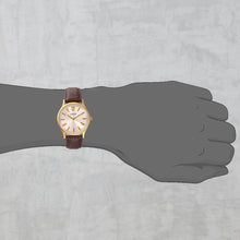 Load image into Gallery viewer, Teakwood leather Golden Men Analog Watch
