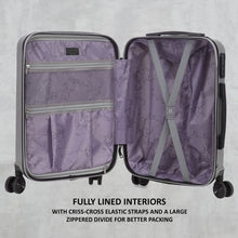 Load image into Gallery viewer, Unisex Set of 3 Silver Textured Hard-Sided Large Trolley Suitcases