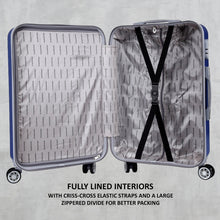 Load image into Gallery viewer, Teakwood Leathers Unisex Blue Textured Hard-Sided Cabin Trolley Suitcase
