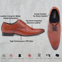 Load image into Gallery viewer, Teakwood Genuine Leather Brown Derby Shoes - Clearance sale