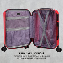 Load image into Gallery viewer, Unisex Red Textured Hard-Sided small Trolley Suitcase