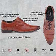 Load image into Gallery viewer, Teakwood Genuine Leather Tan Oxford Shoes