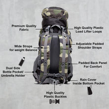 Load image into Gallery viewer, Teakwood Unisex Camouflage Print Travel Backpack with Multiple Pockets||Travel Backpack for Outdoor Sport Camp Hiking Trekking Bag Camping Rucksack