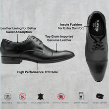Load image into Gallery viewer, Teakwood Leather Men's Black Derby Shoes