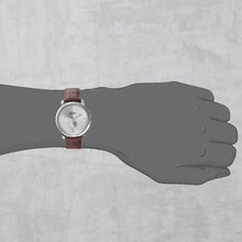 Load image into Gallery viewer, Teakwood leather Silver Men Analog Watch