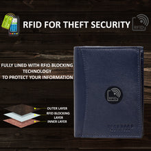 Load image into Gallery viewer, Teakwood Men Genuine Leather Bi Fold Wallet (Blue)