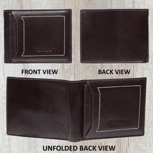 Load image into Gallery viewer, Teakwood Genuine Leather Men Coffee Brown Solid Two Fold Leather Wallet