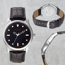 Load image into Gallery viewer, Teakwood leather Silver Men Analog Watch