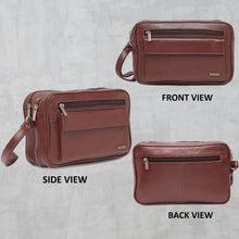 Load image into Gallery viewer, Teakwood Genuine Leather Toiletry Bag (Jam)
