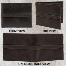 Load image into Gallery viewer, Teakwood Men Genuine Leather Chocolate Brown Bi fold wallets
