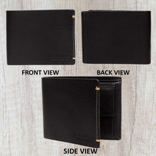 Load image into Gallery viewer, Teakwood Genuine Leather Men Black Solid Two Fold Wallet