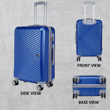 Load image into Gallery viewer, Teakwood Leathers Unisex Blue Textured Hard-Sided Cabin Trolley Suitcase