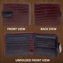 Load image into Gallery viewer, Teakwood Unisex Genuine Leather Brown Bi Fold RFID Solid Wallet