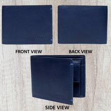 Load image into Gallery viewer, Teakwood Genuine Leathers Men Blue Solid Leather Two Fold Wallet