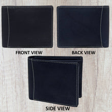 Load image into Gallery viewer, Teakwood Men Genuine Leather Blue Bi fold wallets