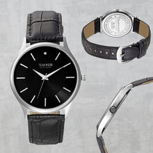 Load image into Gallery viewer, Teakwood leather Silver Men Analog Watch