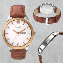 Load image into Gallery viewer, Teakwood leather Silver Men Analog Watch