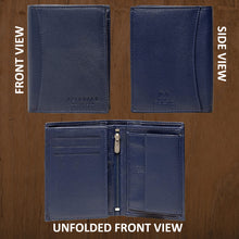Load image into Gallery viewer, Teakwood Men Genuine Leather Bi Fold Wallet (Blue)