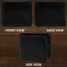 Load image into Gallery viewer, Teakwood Men Genuine Leather Black Bi fold wallets